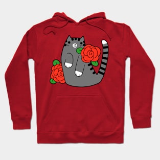 Red Rose Tabby Cat Hoodie